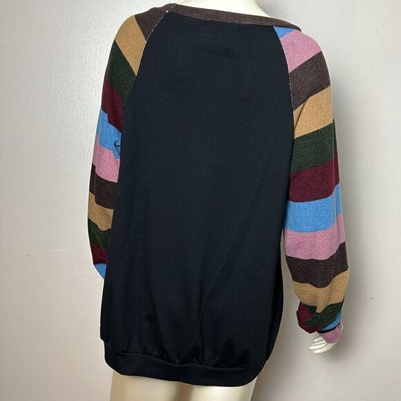 Women’s FANTASTIC FAWN shirt top sweater size large bull Texas stripes r… - Picture 3 of 5